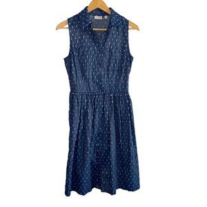 New York & Co Eva Mendes Denim A Line Sleeveless Midi Dress
